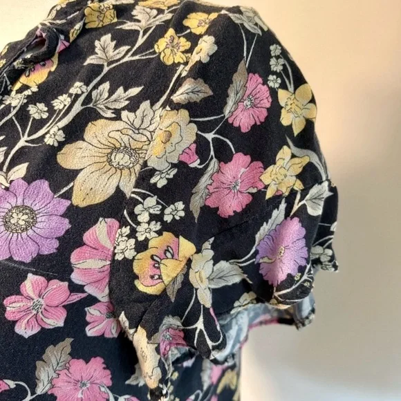 Spell Sayulita Short Sleeve Blouse, Nighshade, XS, GUC! - Picture 9 of 14